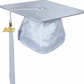 Shiny White Graduation Cap and Tassel