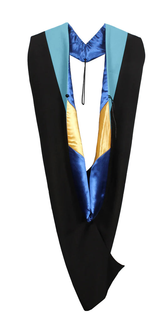 Master Hood - Sky Blue Velvet - Royal Blue Lining - Gold Chevron