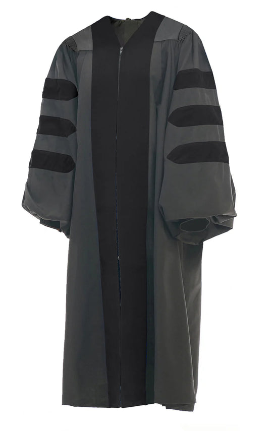 Black Deluxe Doctoral Gown - No Piping