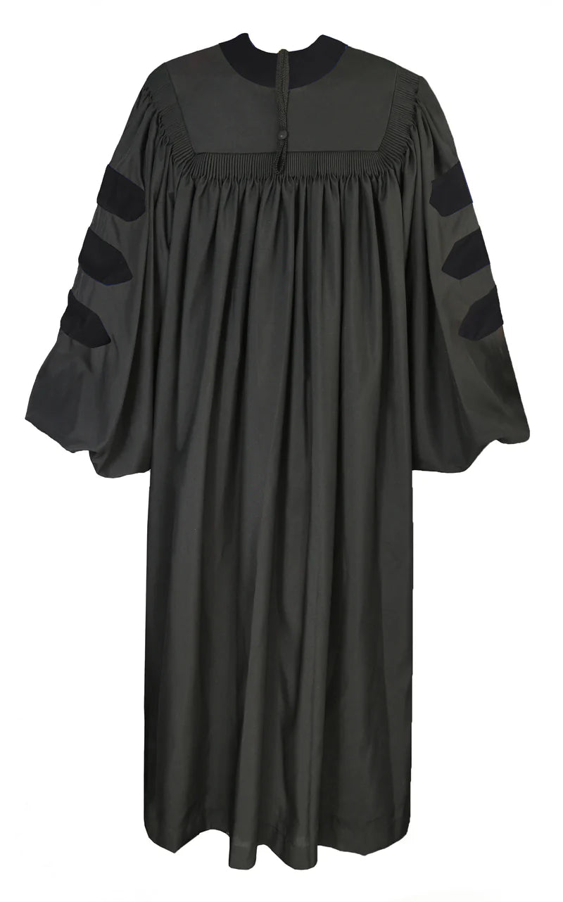 Black Deluxe Doctoral Gown - No Piping