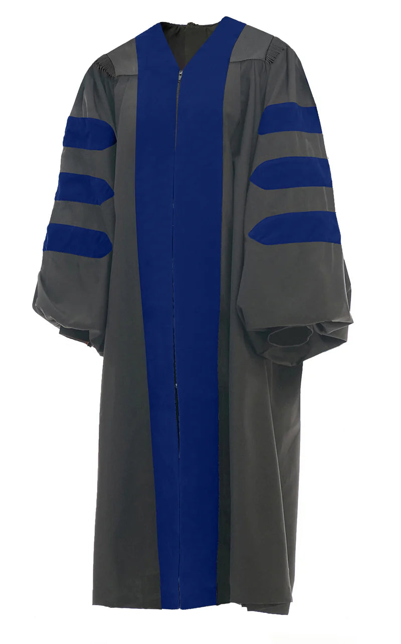 Deluxe Doctoral Gown - No Piping - Red, Black or Royal