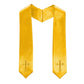 60" CHOIR STOLE WITH WHITE OR GOLD CROSS EMBROIDERY