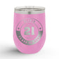 Personalized Retro Graduation Badge 12oz Insulated Wine Tumbler Insulated Tumbler Sam + Zoey Light Purple 