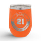 Personalized Retro Graduation Badge 12oz Insulated Wine Tumbler Insulated Tumbler Sam + Zoey Orange 