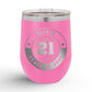 Personalized Retro Graduation Badge 12oz Insulated Wine Tumbler Insulated Tumbler Sam + Zoey Pink 