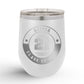 Personalized Retro Graduation Badge 12oz Insulated Wine Tumbler Insulated Tumbler Sam + Zoey White 