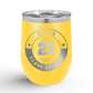 Personalized Retro Graduation Badge 12oz Insulated Wine Tumbler Insulated Tumbler Sam + Zoey Yellow 