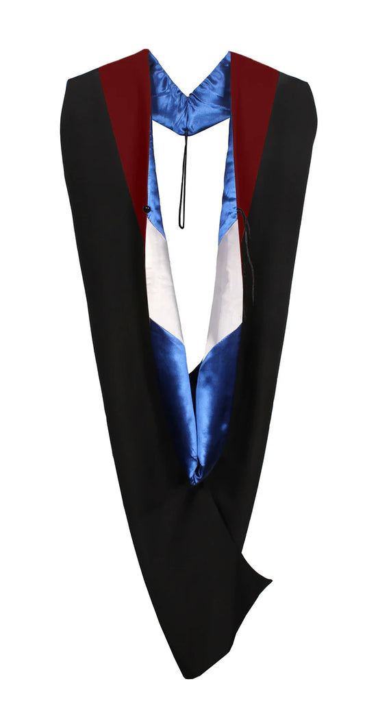 Master Hood - Maroon Velvet - Royal Blue Lining - White Chevron