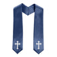 60" CHOIR STOLE WITH WHITE OR GOLD CROSS EMBROIDERY