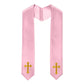 60" CHOIR STOLE WITH WHITE OR GOLD CROSS EMBROIDERY