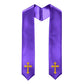 60" CHOIR STOLE WITH WHITE OR GOLD CROSS EMBROIDERY