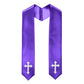 60" CHOIR STOLE WITH WHITE OR GOLD CROSS EMBROIDERY