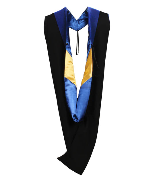 Master Hood - Royal Blue Velvet - Royal Blue Lining - Gold Chevron