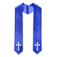 60" CHOIR STOLE WITH WHITE OR GOLD CROSS EMBROIDERY