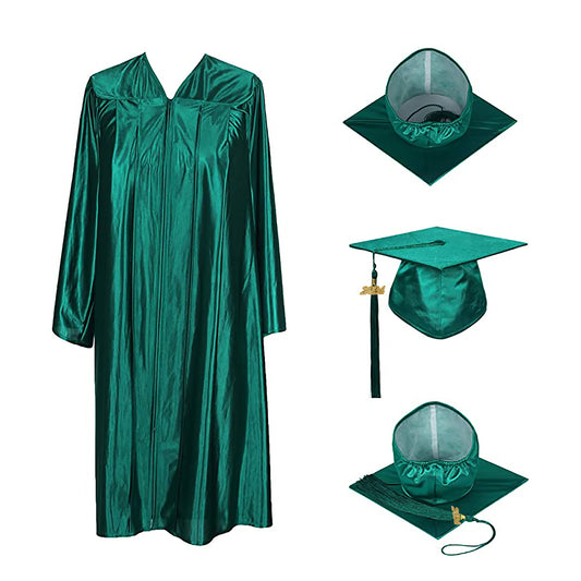 Shiny Hunter Green Cap, Gown & Tassel