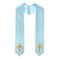 60" CHOIR STOLE WITH WHITE OR GOLD CROSS EMBROIDERY