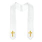 60" CHOIR STOLE WITH WHITE OR GOLD CROSS EMBROIDERY
