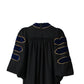 Deluxe Royal Blue Doctoral Gown with Gold Piping