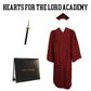 Hearts for the Lord - Matte Maroon Cap, Gown and Tassel Package