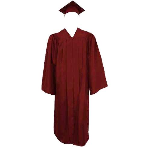 Matte Maroon Cap, Gown and Tassel
