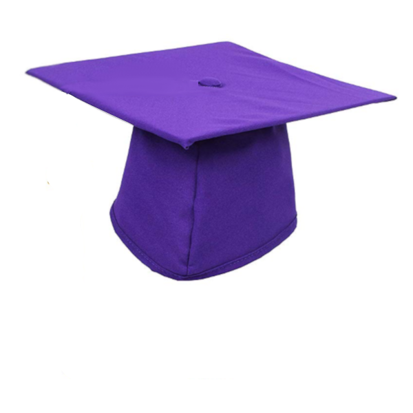 Matte Purple Graduation Cap - No Tassel