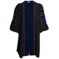 Deluxe Royal Blue Doctoral Gown with Red Piping