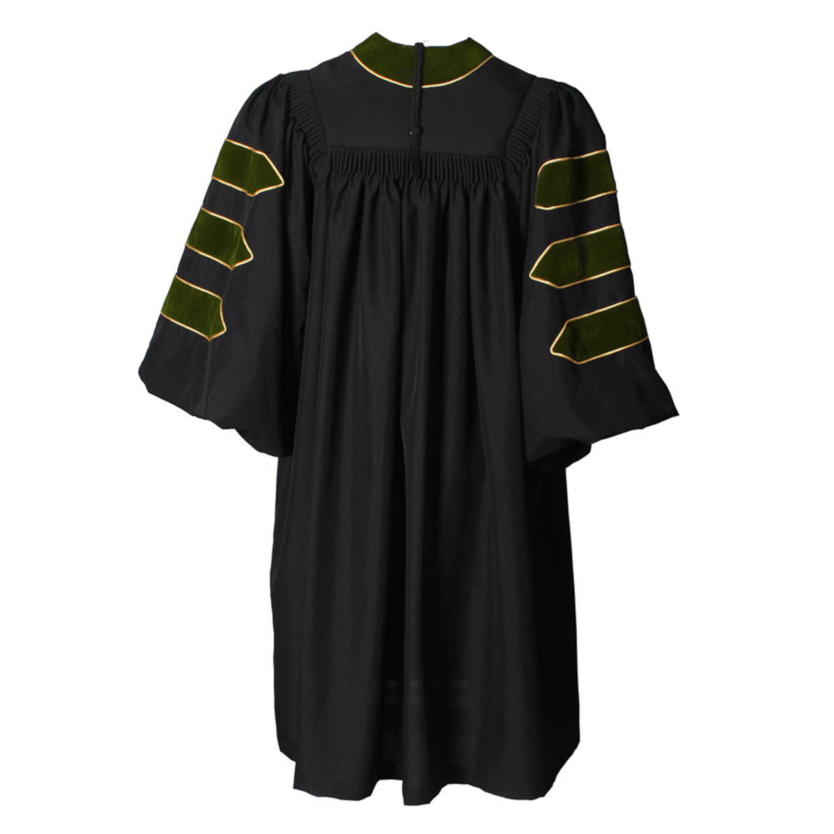 Olive Green Deluxe Doctoral Gown with Gold Piping - Academic Regalia Doctoral Gown - 4'9''-4'11plus Olive Green Deluxe Doctoral Gown with Gold Piping - Academic Regalia Doctoral Gown - 4'9''-4'11plus