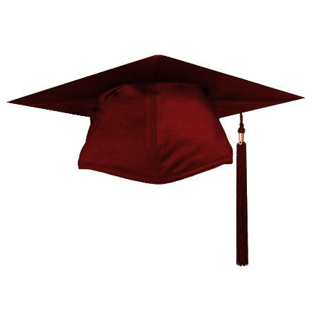 Shiny Maroon Graduation Cap and Tassel