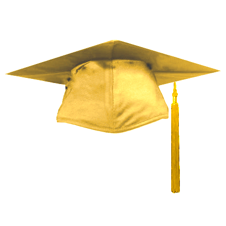 Shiny Antique Gold Graduation Cap and Tassel