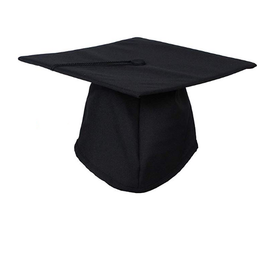 Matte Black Graduation Cap - No Tassel