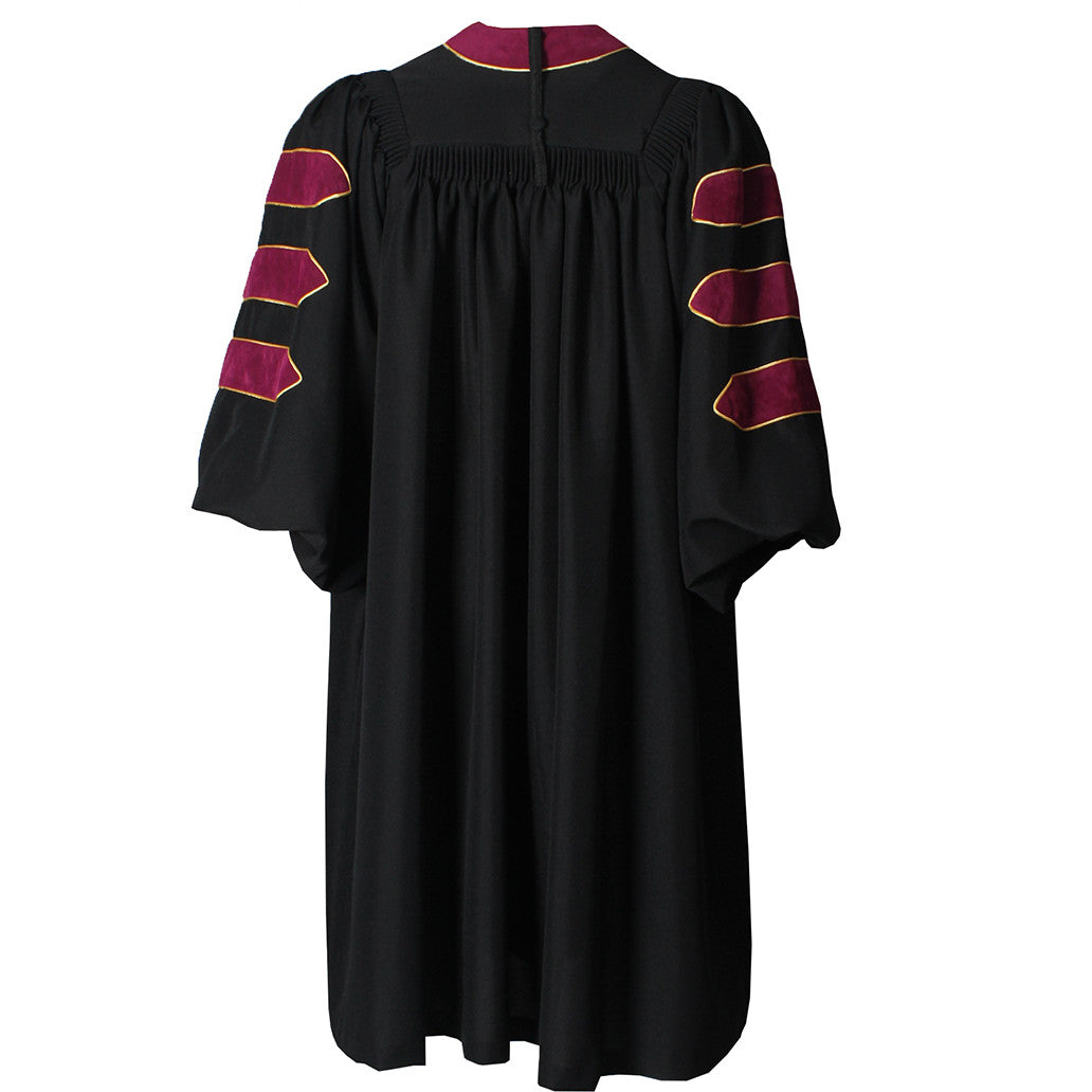Deluxe Maroon Doctoral Gown | Cap and Gown Direct Deluxe Maroon Doctoral Gown | Cap and Gown Direct