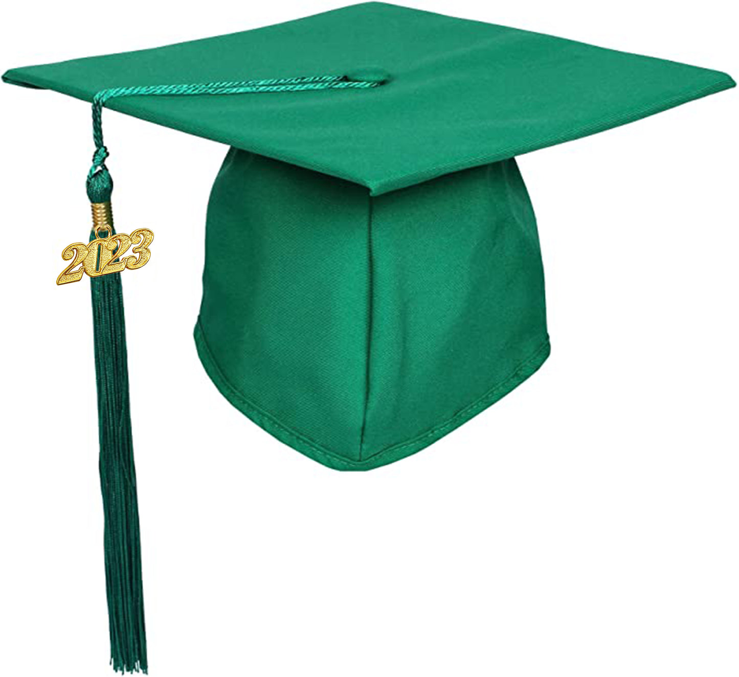 Matte Kelly Green Graduation Cap and Tassel