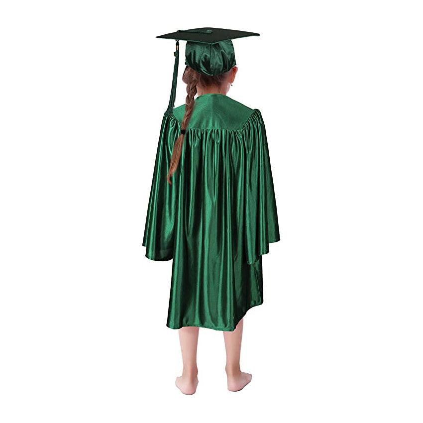 Shiny Kinder Hunter Green Cap, Gown & Tassel for Graduation 4'3" - 4'5" Shiny Kinder Hunter Green Cap, Gown & Tassel for Graduation 4'3" - 4'5"