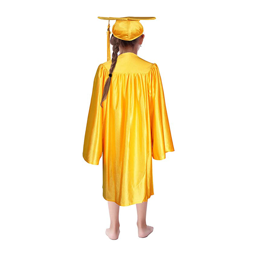 Graduation Attire - Shiny Nursery Graduation Gown & Cap - 3'9" - 3'11" - Gold - Evess Graduation Attire - Shiny Nursery Graduation Gown & Cap - 3'9" - 3'11" - Gold - Evess