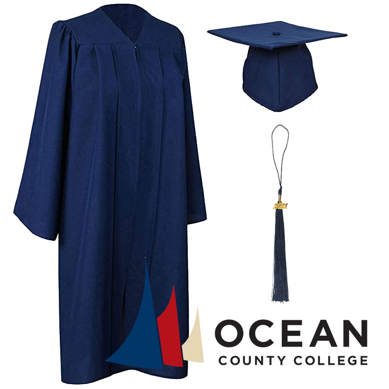 Ocean County College Graduation Cap & Gown Set – Includes Tassel