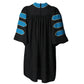 Deluxe Peacock Blue Doctoral Gown with Gold Piping