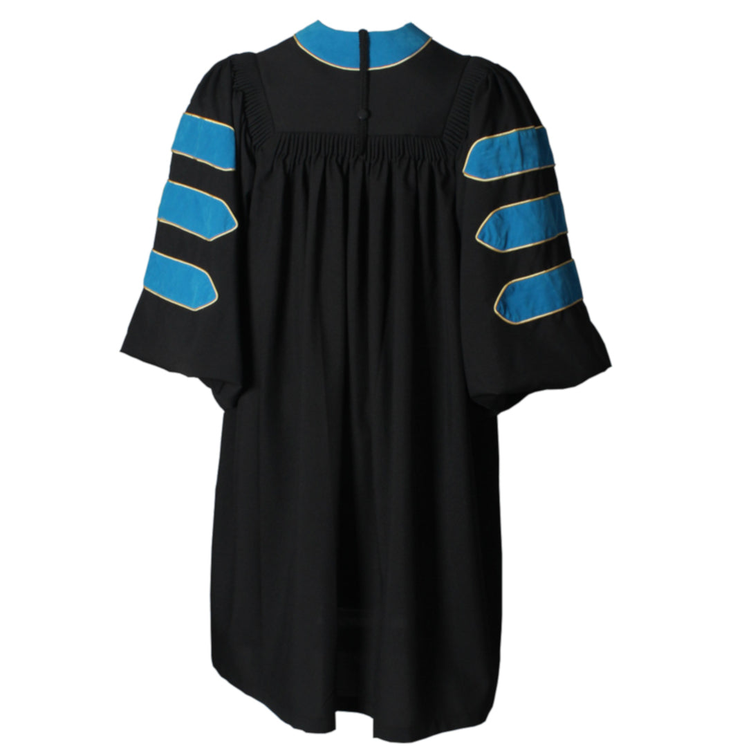 Deluxe Light Blue Doctoral Gown | Cap and Gown Direct Deluxe Light Blue Doctoral Gown | Cap and Gown Direct