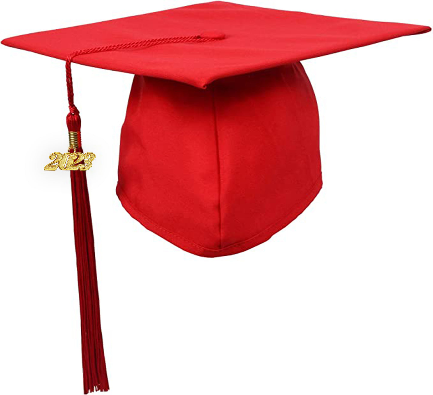 Matte Red Graduation Cap and Tassel