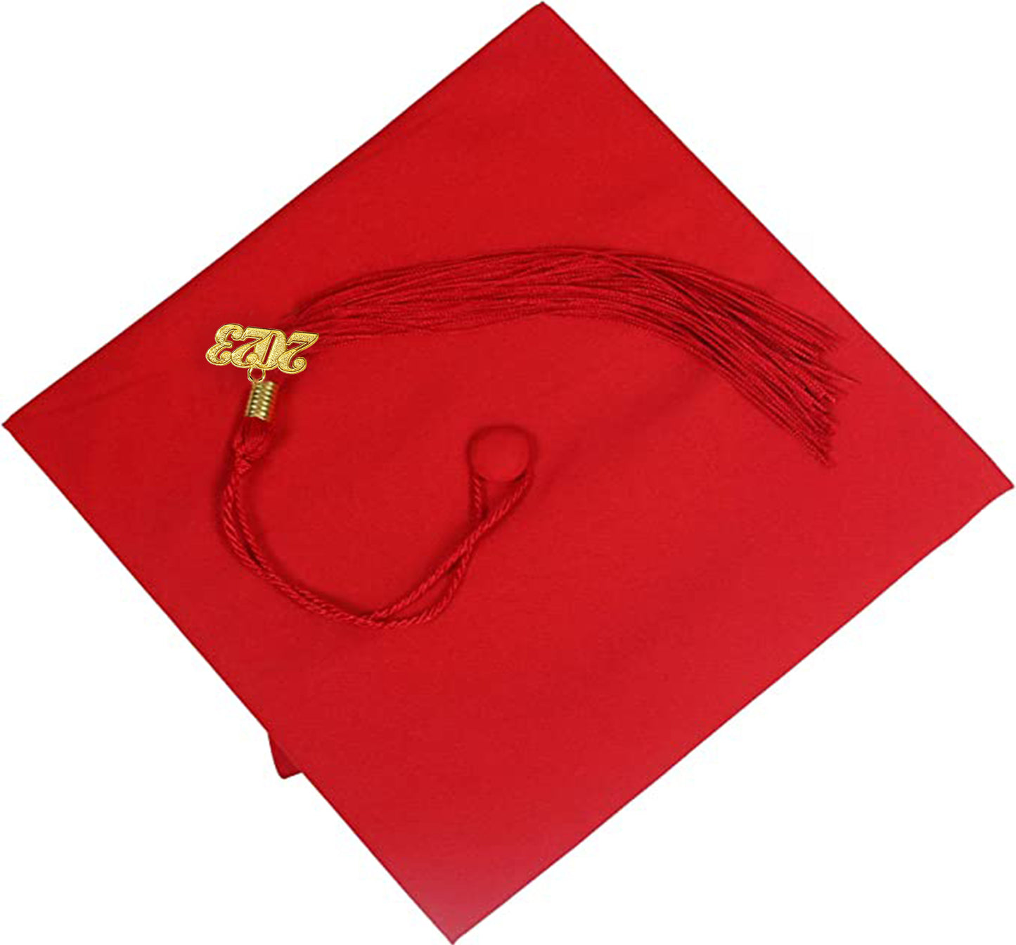 Matte Red Graduation Cap and Tassel