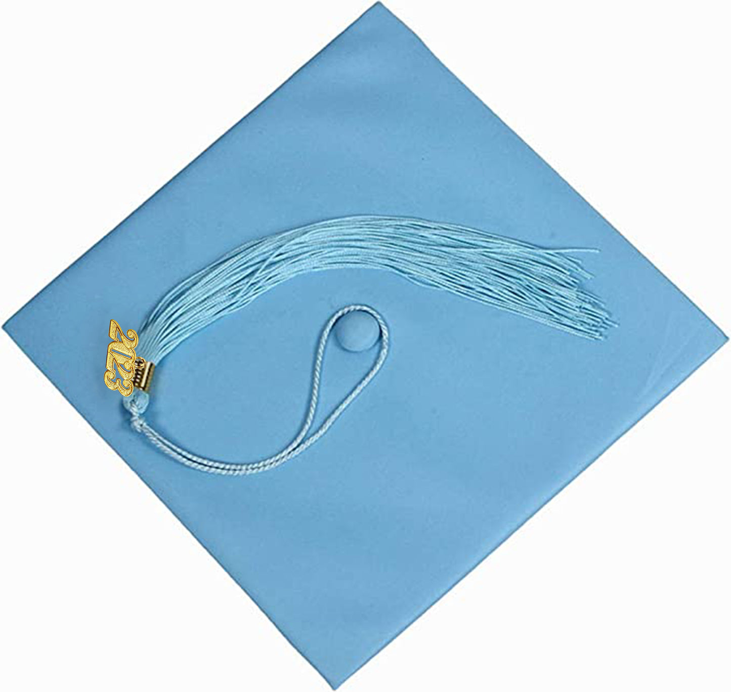 Matte Light Blue Graduation Cap and Tassel