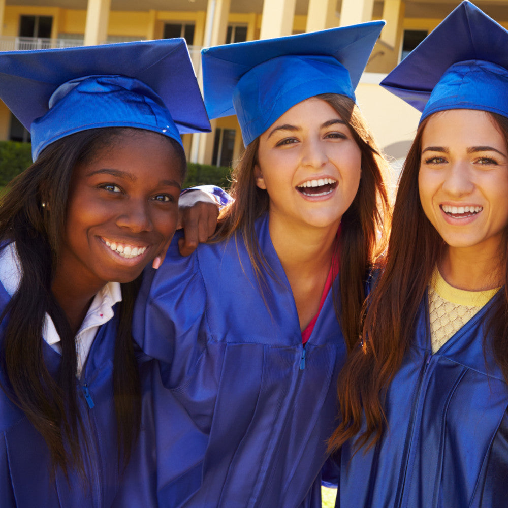 Shiny Royal Cap, Gown & Tassel for Graduation