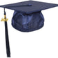 Shiny Navy Graduation Cap and Tassel