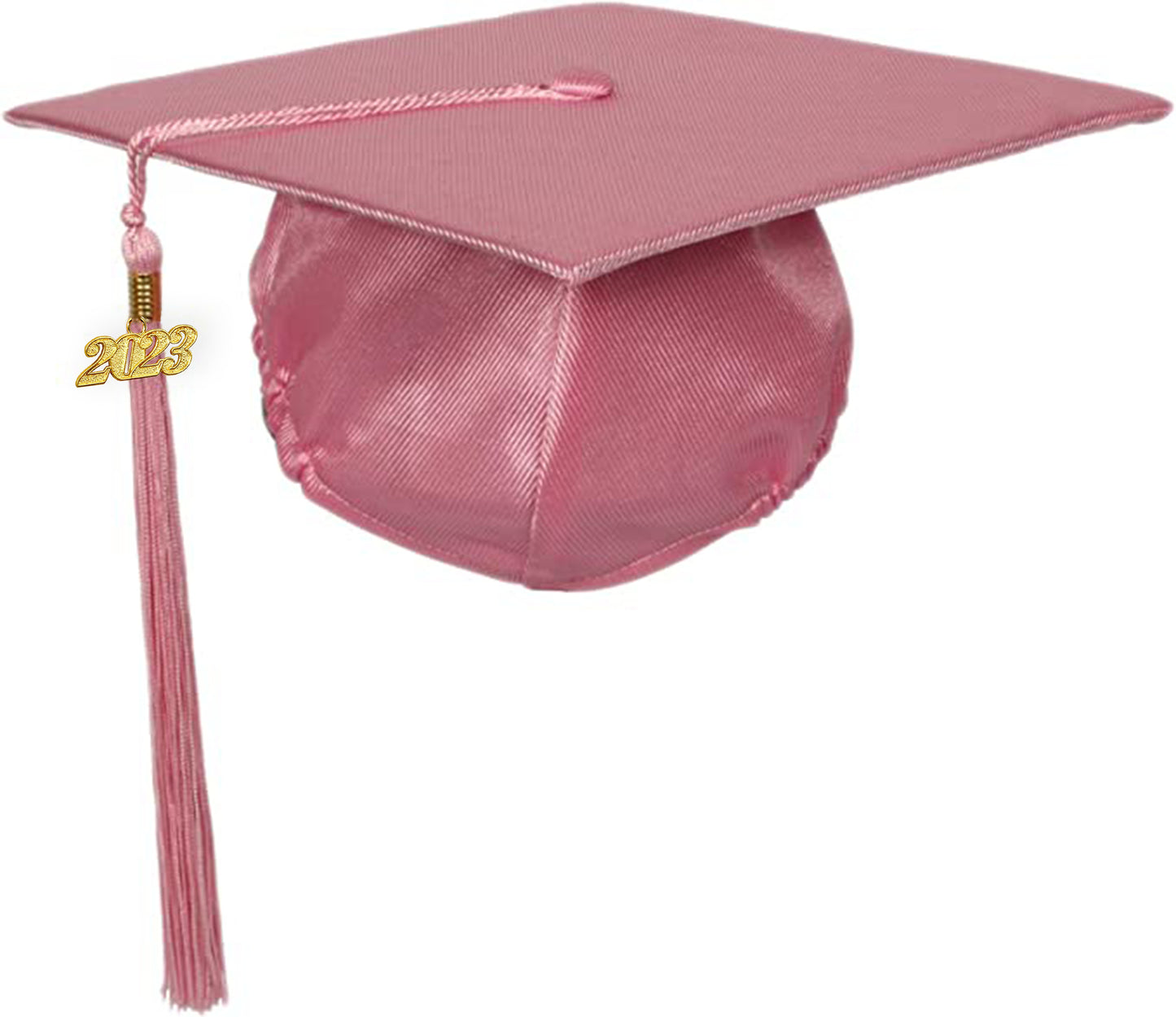 Shiny Pink Graduation Cap and Tassel