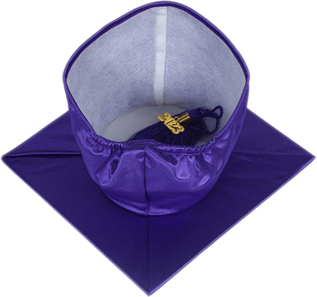 Shiny Purple Graduation Cap and Tassel