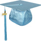 Shiny Light Blue Graduation Cap and Tassel