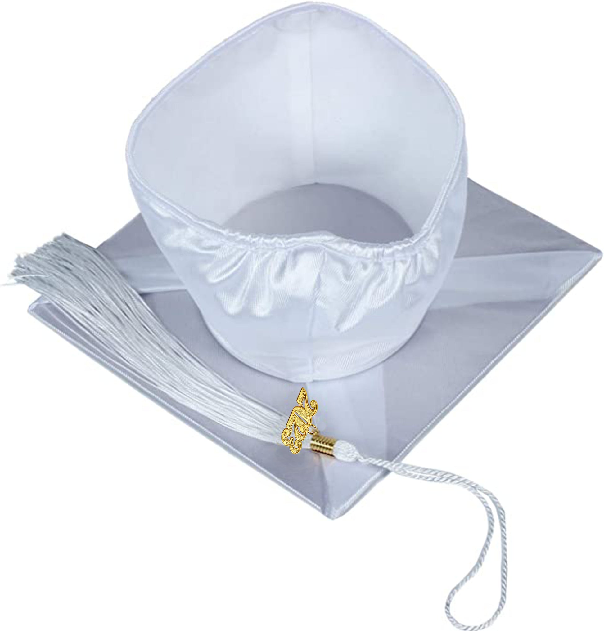 Shiny Silver High School Cap & Tassel - Graduation Caps