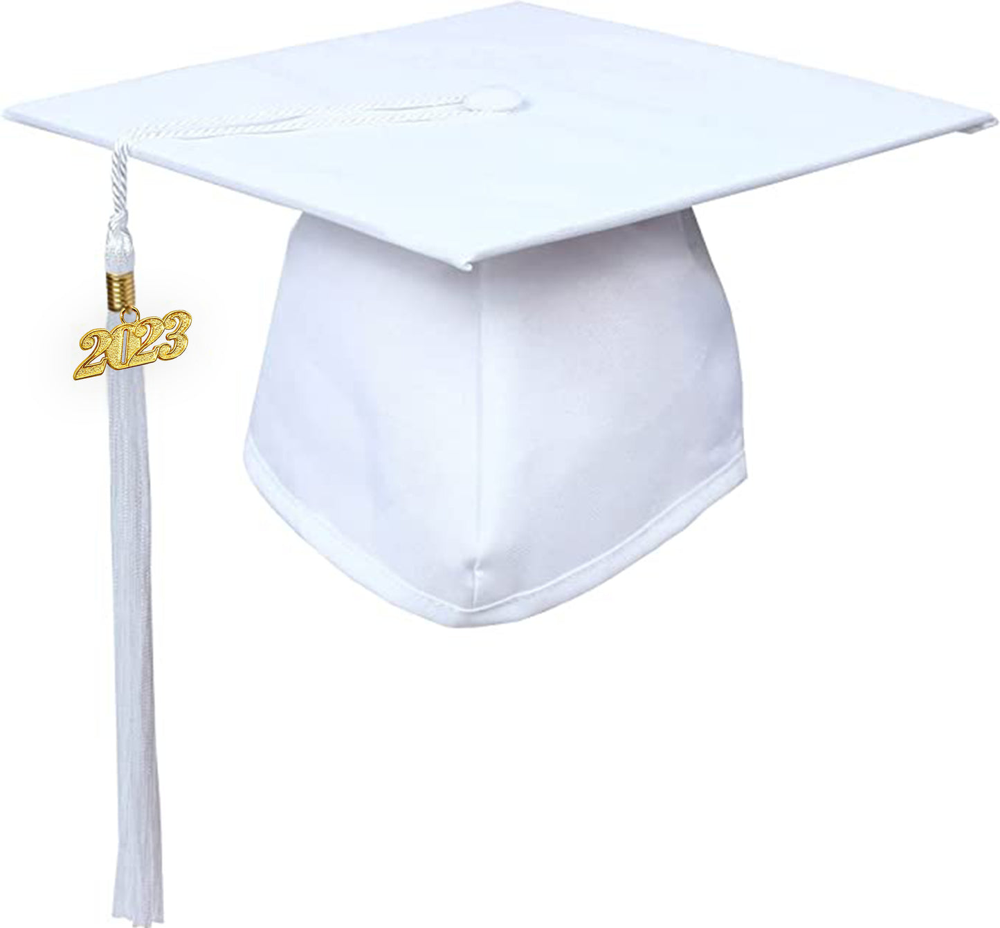 Matte White Graduation Cap and Tassel